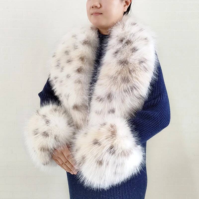 Shawl Wrap Winter - Duży szal damski z imitacji futra