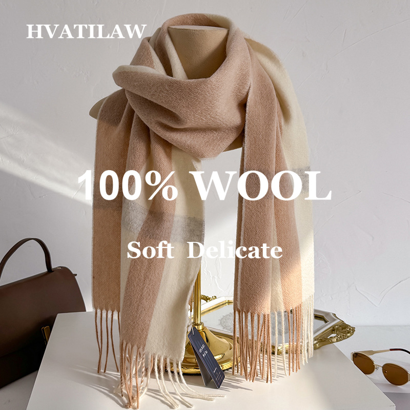 Wool Scarf Men - Szalik w kratkę ze 100% wełny