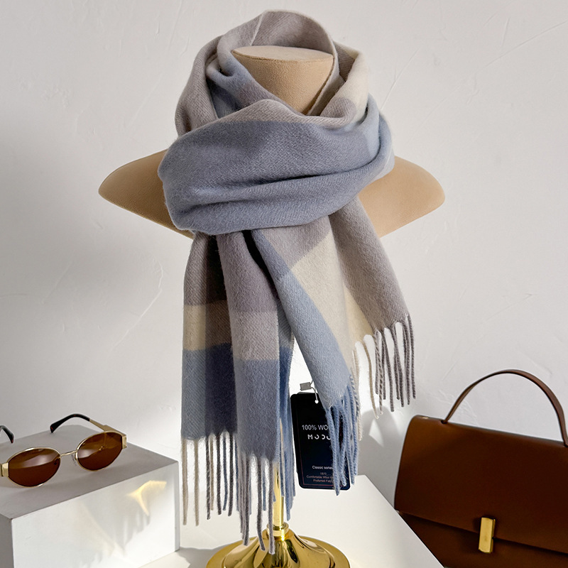 Szalik w kratkę ze 100% wełny  – Wool Scarf Men recenzja i cena